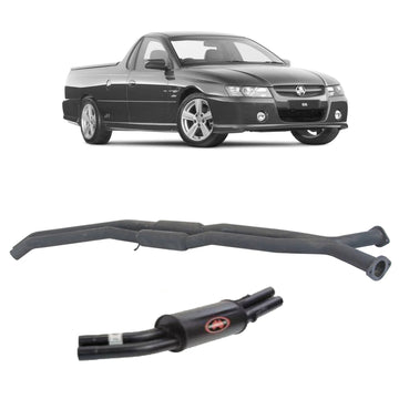 Twin 2.5" Catback Exhaust For Holden Commodore VU-VZ Ute with Centre Hotdogs and Rear Muffler (2000 - 2007 ) - Brixton 4x4 - Buy Online Now!
